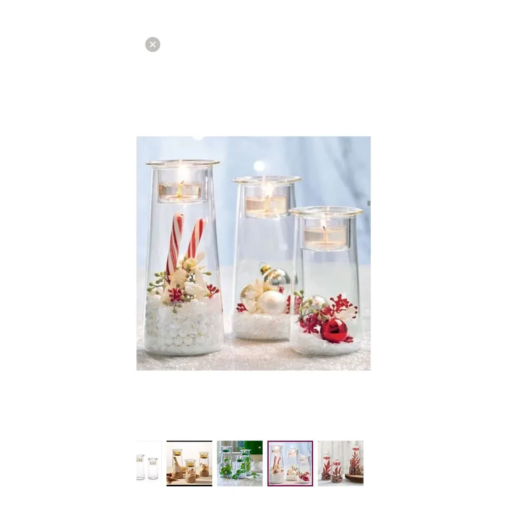 Party Lite Symmetry Trio Clear Glass Candle Holders Used in Box Opened Retired - Picture 11 of 13